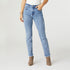 EverStretch Straight Jeans with Raw Bottom - Medium Denim